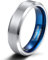 Zakk Ringe Herren Damen Wolfram Gebürstet Silber und Blau Verlobungsringe Eheringe Trauringe Hochzeitsring 4mm 6mm 8mm Größe 47 to 72 (6mm,69 (22.0))