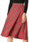 Allegra K Damen Tartan Plaid Rock Vintage Hohe Taille Gürtel A-Linie Midi Röcke, rot, 38