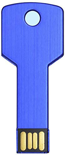 Pendrive USB metal llave 32 64 GB 128 GB llavero memoria externa impermeable PC portátil coche A002 (64 GB, azul)