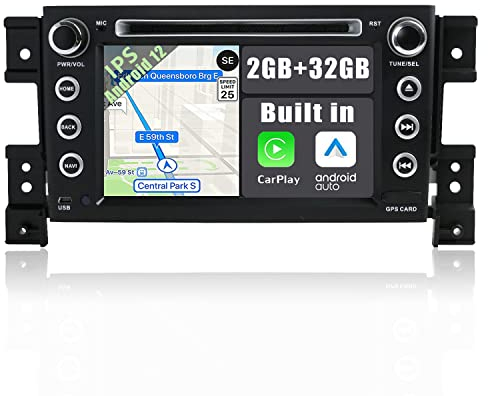 YUNTX Android 14 Autoradio Passt für Suzuki Grand Vitara 2005-2013 - GPS 2 Din - mit Rückfahrkamera- Unterstützung DAB + / Lenkradsteuerung / 4G / WiFi/Bluetooth/Mirrorlink/Carplay