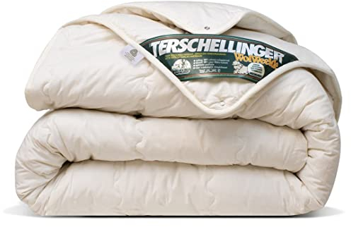 Terschellinger 4-Jahreszeitendecke - Bettdecke aus 100% IWS-Schurwolle - Hochwertiges Ganzjahr Wolle Bettdecke - Woolmark Zertifiziert - 140 x 220 cm