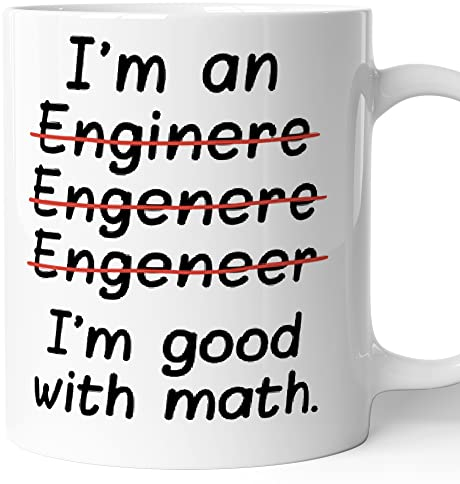 AL PRODUCTION Tazza da caffè con scritta in inglese I'm an Engineer Im Good at Math, regalo divertente per amico, regalo di compleanno per ingegnere