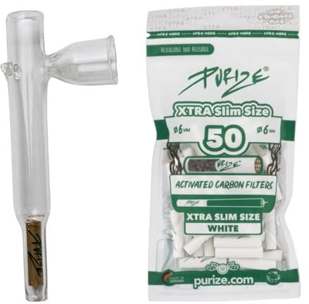 Weedness Glas-Pfeife für Aktivkohlefilter 14 cm 2-teiliges Set – Tabakpfeife Schraubpfeife Smoking Pipe für Unterwegs Purpfeife Kleine Edle Pfeifen