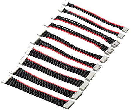 LINSYRC 10 Pièces Câble Extension d'équilibre Lipo 2S 3S 4S 5S 6S Adaptateur Prise Mâle à Femelle Connecteur JST-XH avec Fil de Silicone 15CM 22AWG (2 pièces chacun)