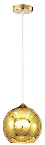 LFsem Gold 200 mm Glaskugel Pendelleuchten Moderne Beschichtung Pendelleuchte für Kücheninsel (200 mm)