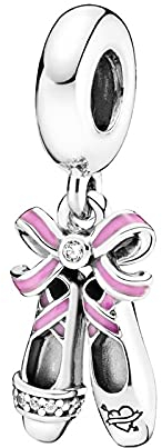 Charms S925 Sterling Silber Ballettschuhe Charms Perlen Anhänger Für Frauen Mädchen Tochter Mutter Freunde, Kompatibel Mit Pandora Charm Armbändern