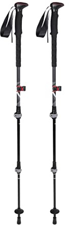 Teleskop Wanderstöcke Nordic Walking Stöcke verstellbar für Damen und Herren Ultraleichte Trekkingstöcke (Alu) mit Gummipuffer ausziehbar