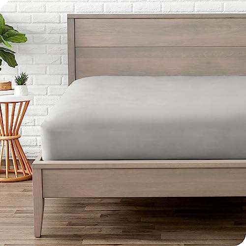 Bare Home - Spannbettlaken 140 x 200 cm - Doppelt gebürstete Polyester-Mikrofaser - 30 cm Tiefe Tasche - Oeko-TEX Standard 100, 140 x 200, Hellgrau