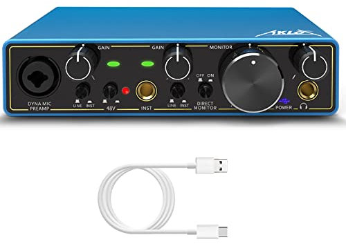 Audio Interface, AKLOT 2 In 2 Out USB Audio Interfaces