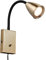 Flexible LED Leselampe, Wandleuchte mit & ohne Stecker, Messing matt