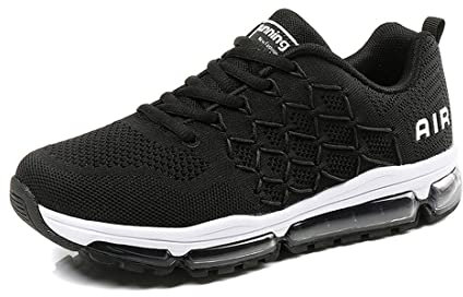 gojiang Scarpe da Ginnastica Uomo Donna Sneakers Scarpe da Corsa Sportive Casual Comode Leggero Respirabile Antiscivolo Jogging Fitness all'Aperto Camminata Scarpe Blackwhite03-44