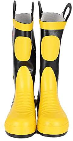 Leapiture Stivali di Sicurezza antincendio in Gomma Scarpe Impermeabili Resistenti alle Alte Temperature Scarpe da Lavoro per la Protezione dei Vigili del Fuoco(42-Giallo)