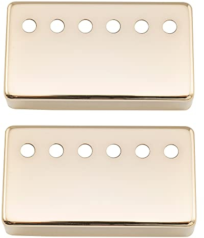 Musiclily Pro 50/52mm Neusilber Legierung Musiclily Pro 52mm Neusilber Legierung Gitarre Humbucker Abdeckung Humbucker Pickup Covers Set für Import E-Gitarre, Gold