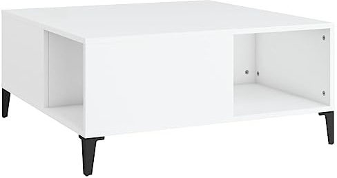 vidaXL Couchtisch Weiß 80x80x36,5 cm Holzwerkstoff