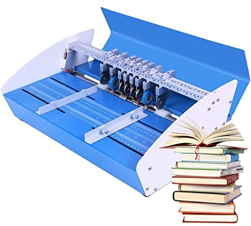 XDLYWUZIQ Machine De Rainage électrique, Raineuse De Papier 3 en 1, Machine De Rainage De Papier De 460 Mm, Plieuse De Papier, Raineuse De Papier en Métal Robuste De Bureau