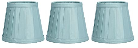 Tomotato 3 Teiliger Kleiner Lampenschirm, 8,4×11,9×10,9cm Plissierter Stoff Fass Lampenschirm zum Anklemmen für Tischlampe und Kronleuchter(Grün)