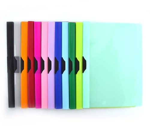 Office Box, Pack con 12 Ud. Dossier Carpeta Clip It con Pinza de Plástico A4 Colorline con Portada Transparente y Capacidad Hasta 30 Hojas en PP 100% ECO de Colorline. (Surtido 12 Unidades)