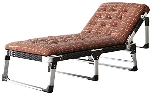 BUJOG Gepolsterter, Verstellbarer, 5-Fach klappbarer Chaiselongue-Stuhl für Außenterrasse, Strand, Rasen, Pool, Sonnenbaden, Bräunen – tragbar