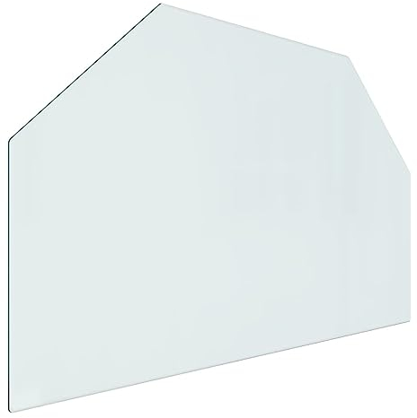 vidaXL Kaminofen Glasplatte Kaminplatte Kaminglas Ofenglas Bodenplatte Funkenschutzplatte Glasbodenplatte Kaminbodenplatte Sechseck 80x50cm