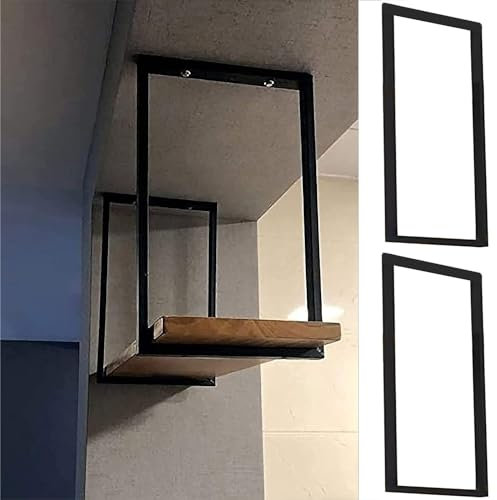 GONCBKVN Robuste Regalhalterung (Keine Planke), 30 cm x 50 cm großes Deckenregal, Hängende Regalhalterung aus Metall mit Installationsschraubensatz, für die Küche (Color : Black, Size : 2 Pack)