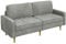 Yaheetech 2-Sitzer Sofa, Samt-Sofa mit Metallbeinen Modernes 2er Gästesofa Polstersofa Schlafcouch für kleine Räume/Wohnzimmer/Schlafzimmer/Gästezimmer 173,5×76×84 cm LxBxH Grau