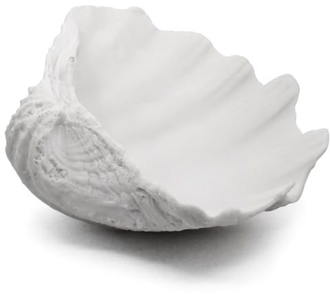 Extra Large Clam Shells Decorative Bowl-White Sea Shells Decorative Storage Bowls for Coastal Beach theme house table centerpiece decorations & Nautical decorations for coffee table-12.4-1PC