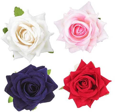 Zerodeko 4 Stück Hochzeit Serviettenringe Muster Serviettenschnalle Tischserviette Schnalle Serviettenhalterring Hochzeit Serviettenschnalle Serviettenverschluss Bankett Weben Stoff