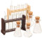 2 Sätze Puppenhaus-Mini-reagenzglas-messbecher-Set Aus Simuliertem Glas Miniatur-laborgeräte Miniatur-puppenhaus-Labor Mini-labormodell Puppenspielsets Kleines Haushalt Regal Holz