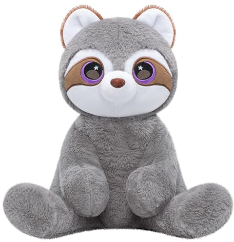 Mewaii Süßes Waschbär Plüsch Kawaii Plüschtiere Stofftiere Squishy Plüschtiere für Unisex Frauen und Männer
