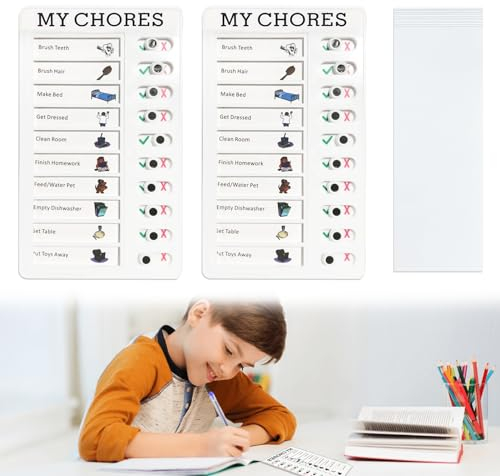 2 Stück To Do List Checklist Board mit 20 Blatt Papier,Memo Checklist Boards,Tafel Chore Chart,Chore Chart für Kinder,To Do Liste Kinder,To Do Liste Abwischbar für Zeitplan Lernplanung Erinnerung