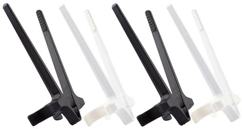 Finger-Essstäbchen für Gamer - 4 Stück Snack-Greifer, Chips-Essstäbchen, Essstäbchen-Helfer (2 Schwarz/2 Weiß)