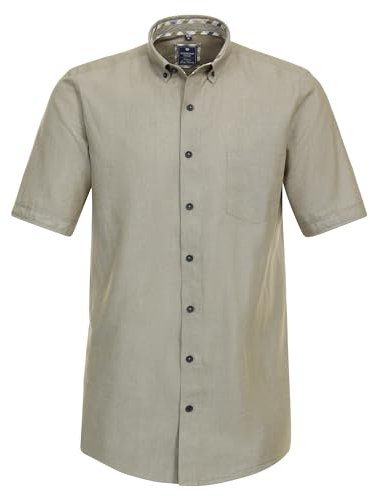 Redmond Freizeithemd Kurzarm Uni Comfort Fit 30 braun L