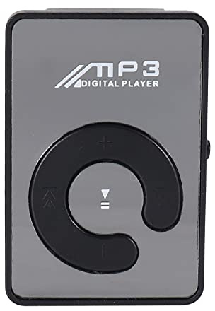 Fegtrty Mini Mirror Clip USB Digital Mp3 Music Player Support 8GB SD TF Card Black