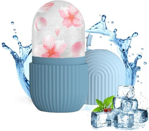 Joyeee Ice Roller Gesicht, Eisroller Gesicht für Gesicht und Augen, Eis Gesichtsroller Silikon Wiederverwendbares, Ice Face Roller für Pore Verkleinern, Falten Aufhellen, Erhellen Haut