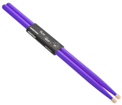 QUARKZMAN 1 Paar Drumstick 7A Ahornholz Schlagzeug Sticks mit Rutschfestem Griff Lila Klassischer Drumstick mit Holzspitze für Schlagzeug Musikinstrument Percussion