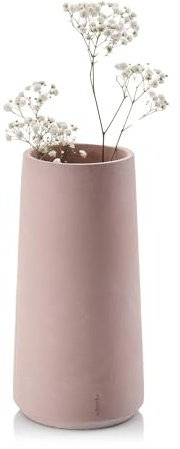 Beske-Manufaktur Vase 'Eiskar', handgefertigte Vase aus Beton | in 3 Größen | in 5 Farben | Handarbeit aus Deutschland (L, Rosé)