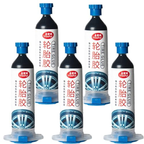 5 pezzi colla per pneumatici auto, colla speciale per riparare pneumatici rotti, forte adesivo in silicone nero, alta flessibilità di riparazione, componenti in gomma