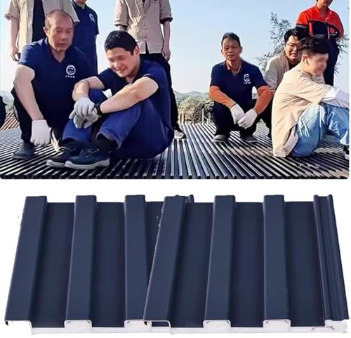 Double-layer Aluminium Roof Tiles, Large Great Wall Panel for Walls and Ceilings, 82 78 75 67 63 60 51 47 43 39 Inches Long Waterproofing Metal Roofing Cladding(Grey,30pcs-l 2m/78.7in)