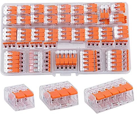 76 Stück Kabelverbinder, Kabelklemmen Elektro, Verbindungsklemmen Klemme mit Betätigungshebel, 4mm² Leiter Klemme Lüsterklemmen Verbindungsklemme Kombiniert Werden für Feste Kabe