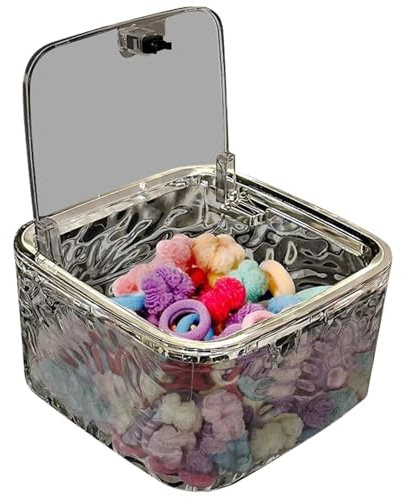 Samuliy Hair Accessories Storage Container, Organiser Container for Hair Accessories, Transparent Headband Organiser, Hair Accessory Holder with Lid, Storage Case, Tool Box for
