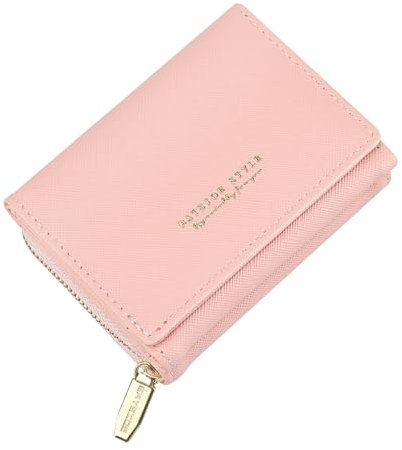 Lrocotanc Porte-Monnaie Femme en PU Cuir – Portefeuille Femme avec Fermeture Éclair – Portefeuille Femme – Portefeuilles et Porte-Cartes Femme – 8 Compartiments – Design Élégant et Pratique (Rose)