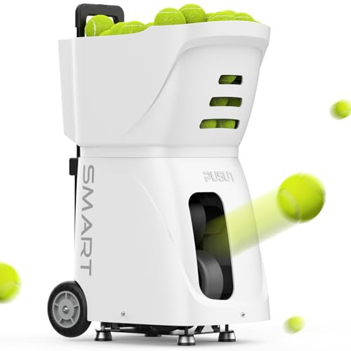 PT Smart - Macchina per palline da tennis, allenatore personale controllato da app, per tutti i livelli di abilità, programmi di allenamento personalizzati, velocità regolabile 12,5 – 75 km/h,