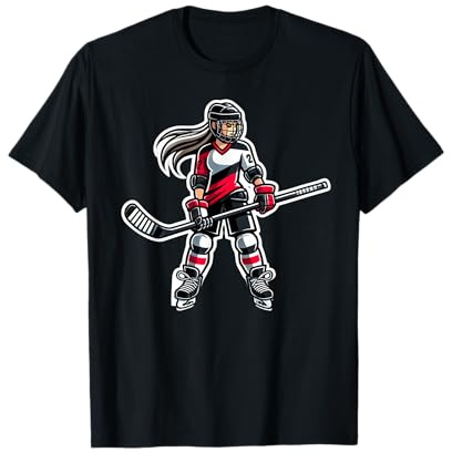 Disfraz de hockey para niñas, lindo hockey sobre hielo, niñas y mujeres Camiseta