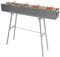 Barbecue professionale, 100 x 18 x 80 cm, a carbonella, in acciaio inox, per esterni, barbecue, campeggio, barbecue a carbonella