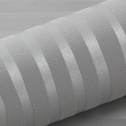 Trafagala Boys Wallpaper for Bedroom Grey Wallpaper for Living Room Silver Glitter Metallic Striped Living Room TV Backdrop Hallway Hall