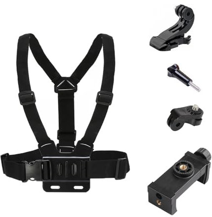 Yoogeer POV Phone Chest Mount for iPhone, Action Camera Chest Strap for Recording Vlog, Body Harness Strap Holder Clip Kit for Gopro, for DJI Osmo, for Insta360 X5 X4 X3, for Samsung Accessories