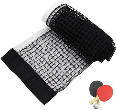 Tischtennis Netz Schwarz, Netz Tischtennisplatte für Jeden Tisch, 180×15cm Tragbares Tischtennis Netz für Outdoor & Indoor, Ersatznetz für Tischtennistraining, Robust und Langlebig Tischtennis-Block