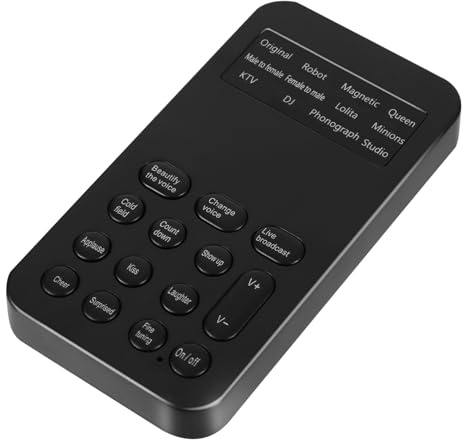 EPIGEIST Modificateur de Voix Portable Abs Noir 8 Effets Sonores, Carte Son Externe Plug and Play pour Divertissement et Diffusion en Direct