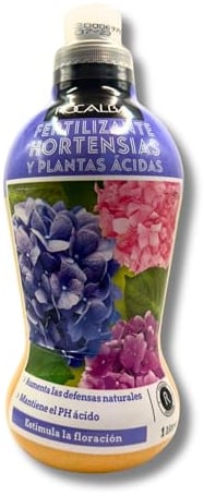 Abono Fertilizante Hortensias y Plantas Ácidas 1 Litro MUY EFICAZ | Abono Líquido NPK 5-5-7 + Microelementos | Intensifica el Color y el Verdor de tu Hortensia | Para 100 litros de Agua | Nexum Market