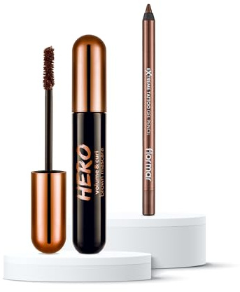 Flormar Glitzy Brown Augen-Make-up-Set – 2-teiliges Set mit brauner Mascara und Gel-Eyeliner